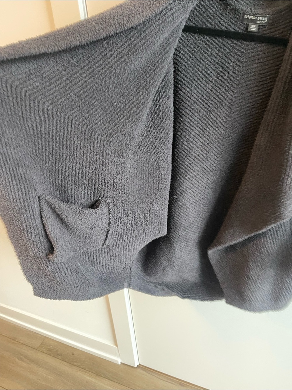 Barefoot Dreams Cozy Open-Front Women's Cardigan Sweater - Charcoal - Picture 6 of 7